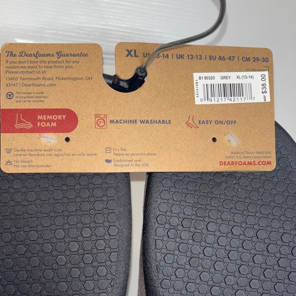 Dearfoams Charcoal Memory Foam Slippers - Picture 3 of 4